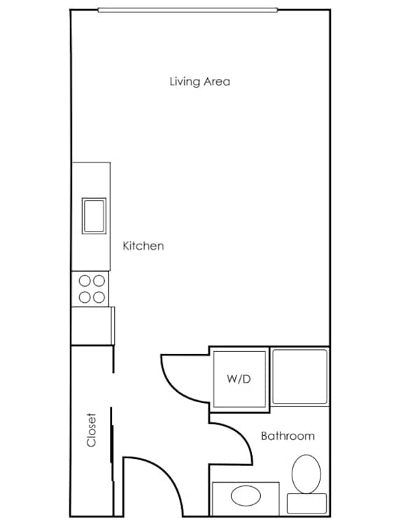 Floor Plan  Studio Floor Plan at Sloan's Place Apartments, Colorado