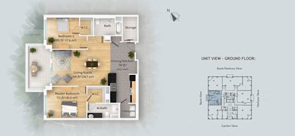 a floor plan of a house with a bedroom and a living room