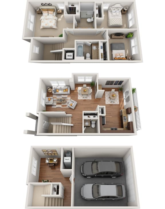 3 bedroom 2 bathroom floorplan