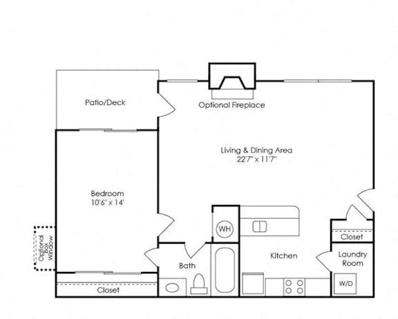 Floor Plan  A1 - 693 sq. ft.