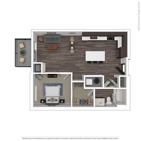 A floor plan of a house with a kitchen, living room, and bedrooms.