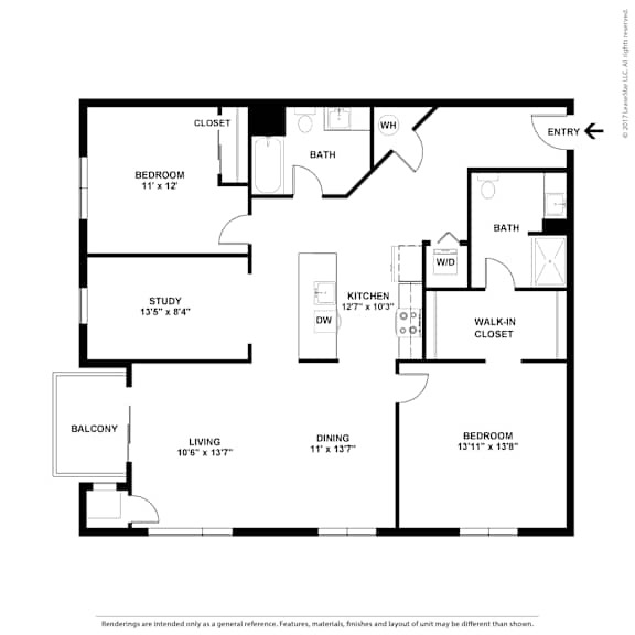 A black and white image of a floor plan for a home.