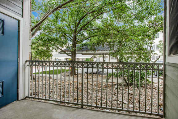 A tree is behind a metal fence.