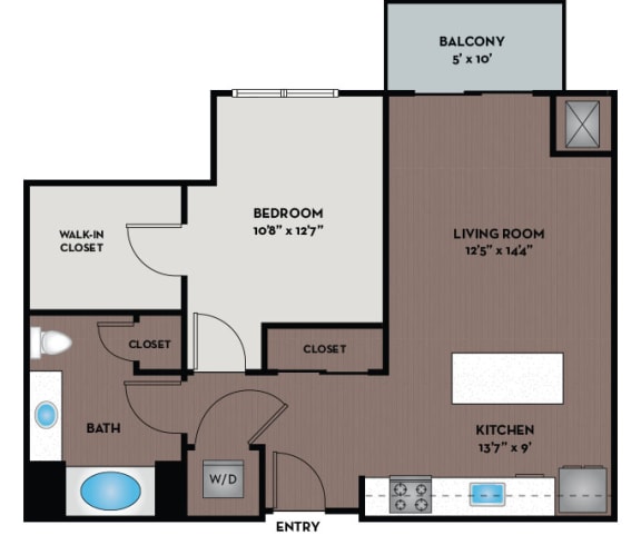 a floor plan of a room with a bedroom and a bathroom