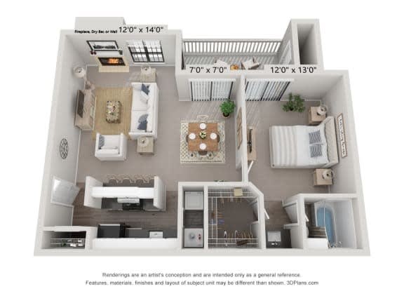 3 bedroom floor plan  the crossings at town creek apartments