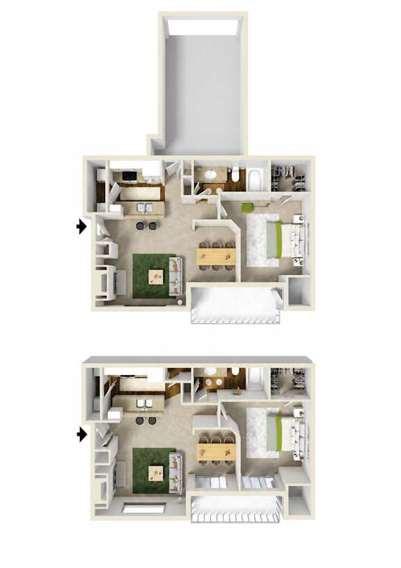 A floor plan of a two-story residential building.