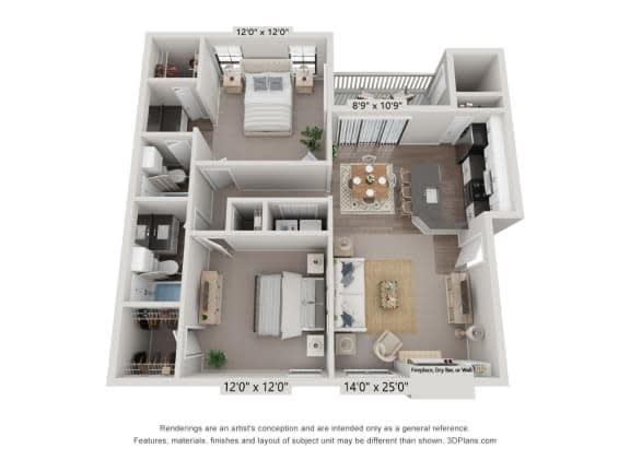 3 bedroom floor plan  2100 square feet  the crossings