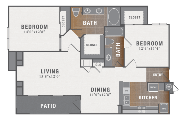 B3, 2 br, 2 ba, 1177 sq. ft.
