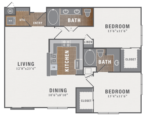 B6, 2 br, 2 ba, 1215 sq. ft.
