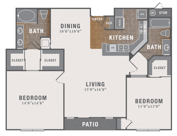 B7, 2 br, 2 ba, 1226 sq. ft.