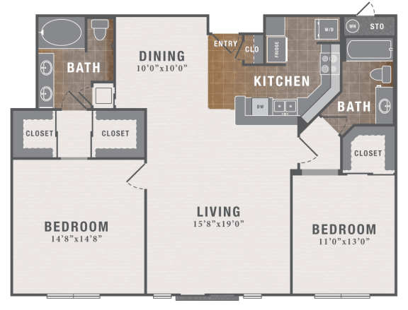 B8, 2 br, 2 ba, 1266 sq. ft.