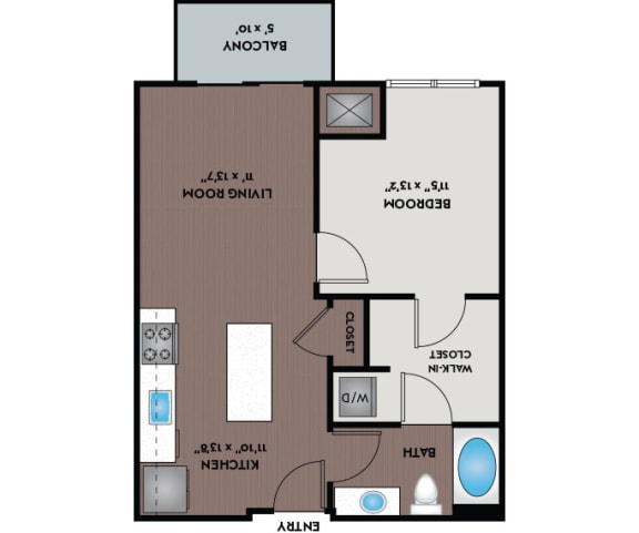 a floor plan of a room with a bedroom and a bathroom