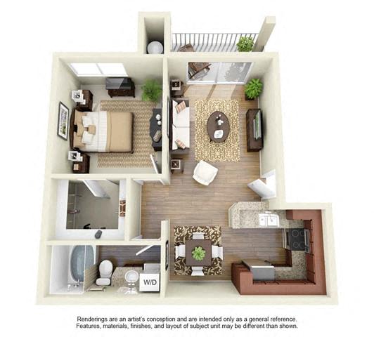 1 BED 1 BATH - A2R floorplan