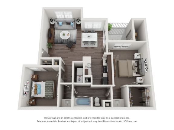 Floor Plan  Classic 2 Bedroom 1 Bath