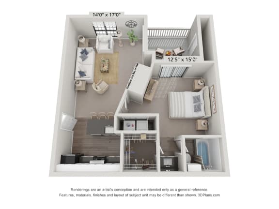 a 1 bedroom floor plan  villas at spring creek