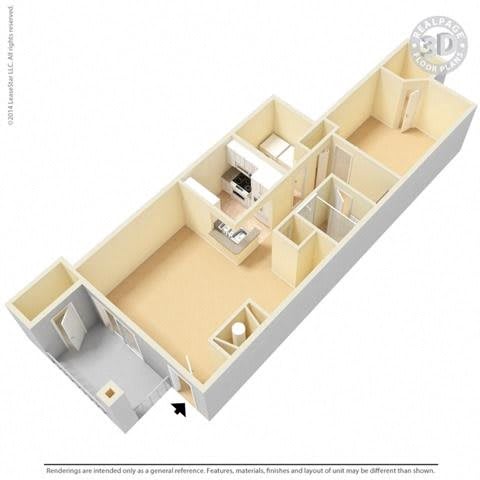 A1R 1/1 floorplan