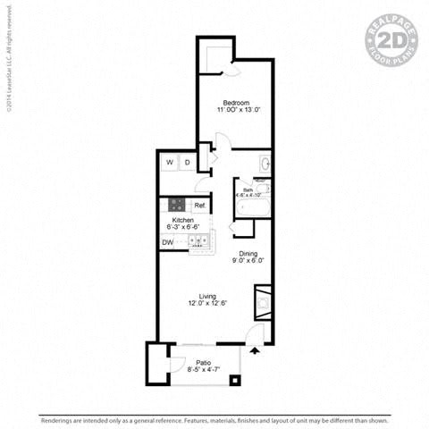 A1R 1/1 floorplan