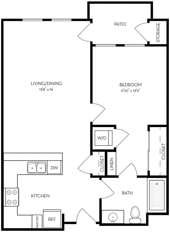 1A 1 / 1 Alt Floor Plan