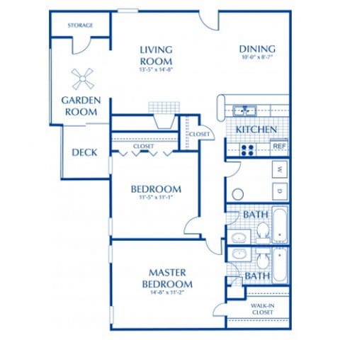 Wood Pointe Apartment Homes in Marietta, Georgia photo of the Cypress 2 Bed 2 Bath floor plan