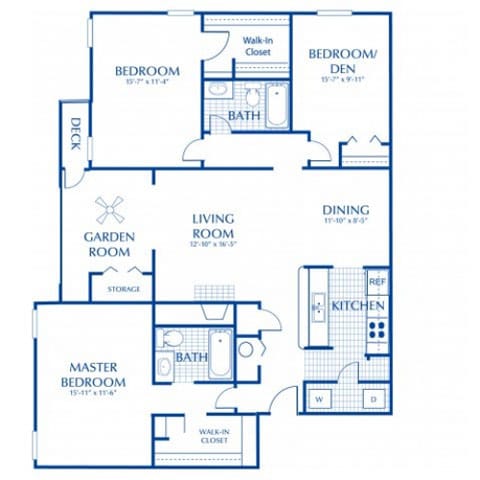 Wood Pointe Apartment Homes in Marietta, Georgia photo of the Ficus 3 Bed 2 Bath floor plan