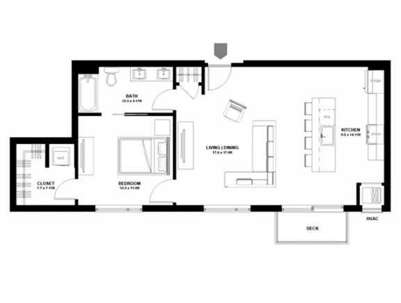 A6I, 1 br / 1 ba