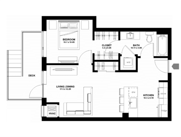 AII, 1 br / 1 ba