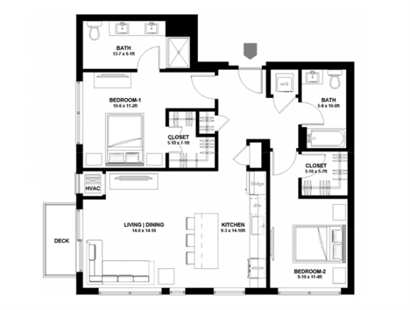 B32, 2 br/ 2 ba