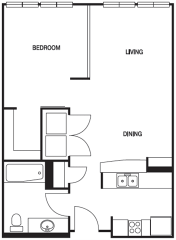 A02 1 Bed | 1 Bath A02 1 Bed | 1 Bath