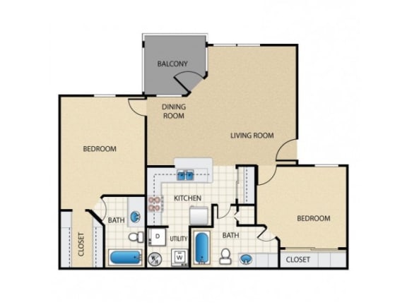 a floor plan of a house with bedrooms and baths