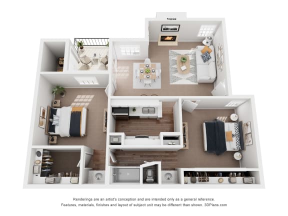 a 1 bedroom floorplan is shown in this illustration