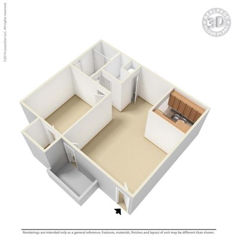 Gala, 1 br, 1 ba, 720 sq. ft. floor plan
