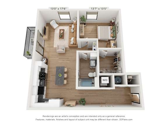 The Clover 1 Bedroom Bergamot