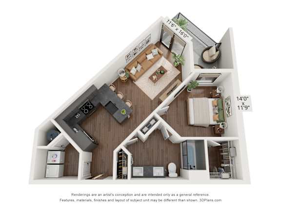 The Clover 1 Bedroom Laurel
