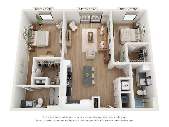 The Clover 2 Bedroom Poppy