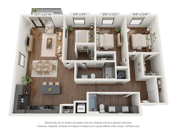 The Clover 3 Bedroom Saffron