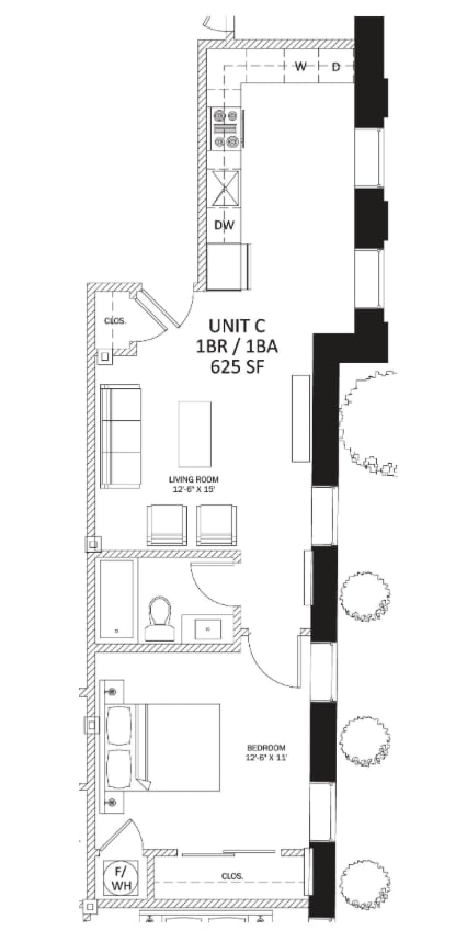 the floor plan of the apartment