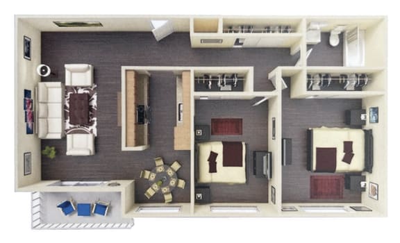 a floor plan of a house with a bedroom and a living room