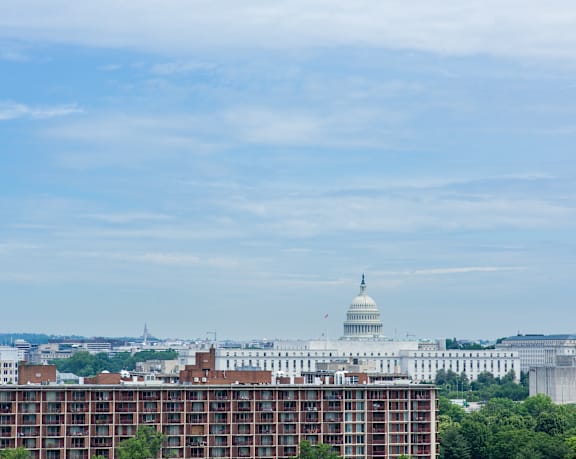 View of the US Capitol building from the Valo Apartments in Washington DC 20024