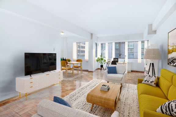 Living Room With TV at The York and Potomac Park, Washington, Washington