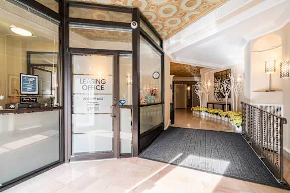 On-site leasing and management office at The Belvedere Apartments in Logan Circle, NW Washington, DC 20005