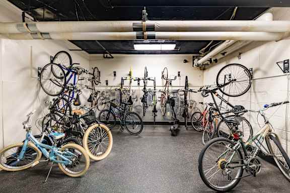 Bike storage room at The Livingston Apartments in Chevy Chase, NW Washington, DC 20015