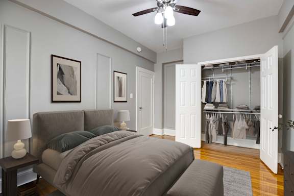 One bedroom at The Belvedere at 1301 Massachusetts Avenue, NW, Washington, DC 20005