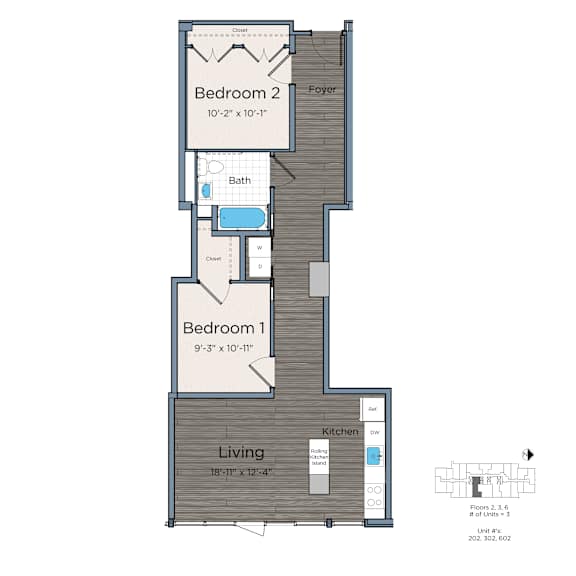 2 bedroom Affordable Dwelling Unit (ADU) at Leo at Waterfront Station in Southwest Waterfront in Washington, DC 20024