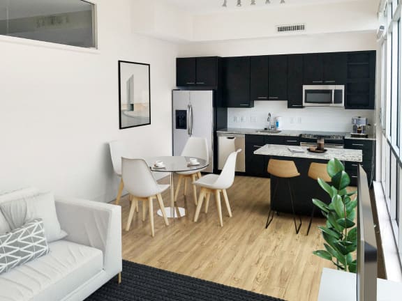 Kitchen and dining area at Lex and Leo at Waterfront Station, Washington, District of Columbia