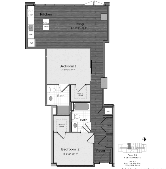 2 Bedroom 2 Bathroom at Lex and Leo at Waterfront Station, District of Columbia