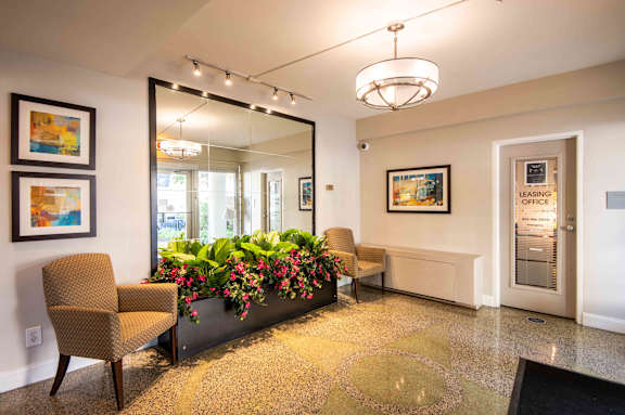 On-site leasing and management office at The Livingston Apartments in Chevy Chase, NW Washington, DC 20015