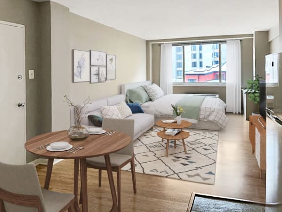 Studio living and dining area  at Palisades, Washington, 20005