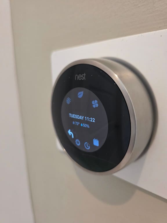 Nest thermostats in select modern apartments at Lex and Leo at Waterfront Station Apartments in Southwest Waterfront, Washington, DC 20024