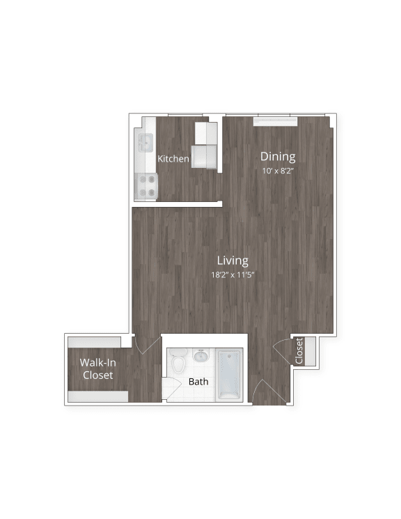 Studio apartment at 1500 Arlington in Rosslyn