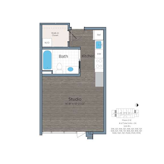 Affordable Dwelling Unit (ADU) Studio at Lex and Leo at Waterfront Station in Southwest Waterfront, DC